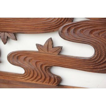 枠無 竜田川木彫欄間 2枚1組　R0292 