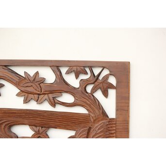 枠無 竜田川木彫欄間 2枚1組　R0292 