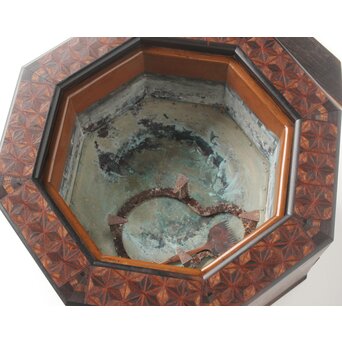 寄木の八角火鉢/瓶掛　X405 