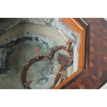 寄木の八角火鉢/瓶掛　X405 付属品　お付けします