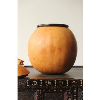 音羽山六 弥竹林造 瓢水指 共箱　U326 