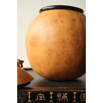 音羽山六 弥竹林造 瓢水指 共箱　U326 