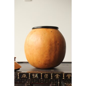 音羽山六 弥竹林造 瓢水指 共箱　U326 