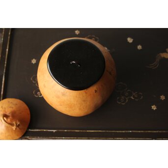 音羽山六 弥竹林造 瓢水指 共箱　U326 