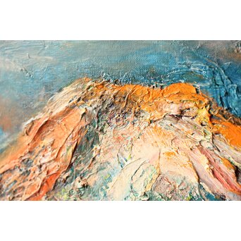 月形那比古『山』油彩 サイン有　Z402 