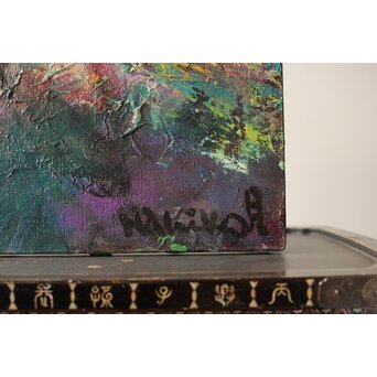 月形那比古『山』油彩 サイン有　Z402 