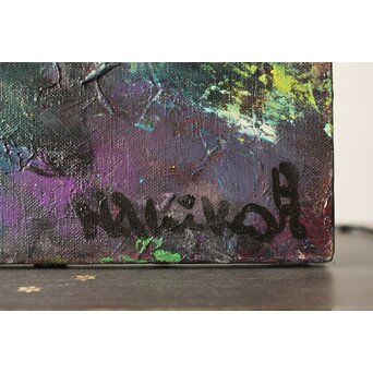 月形那比古『山』油彩 サイン有　Z402 