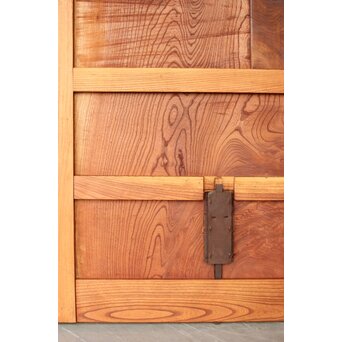 上杢 欅一枚板蔵戸　W093Y 