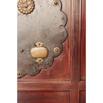 総欅 格子蔵戸　W094YD 