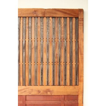 総欅 格子蔵戸　W094YD 