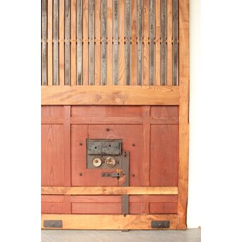 総欅 格子蔵戸　W094YD 