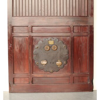 総欅 格子蔵戸　W094YD 