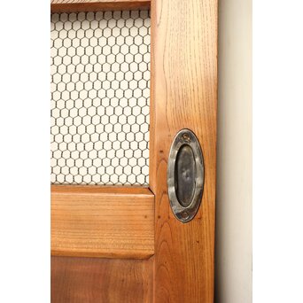 総欅 網の升格子蔵戸　W095YD 