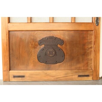 総欅 網の升格子蔵戸　W095YD 腰板は一枚板
