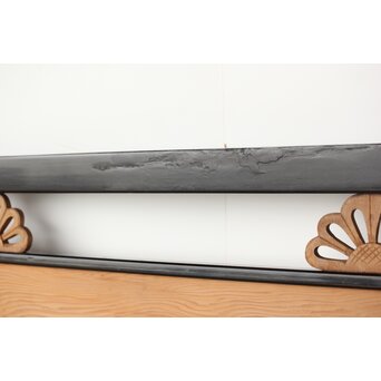 黒枠 菊と桐模様欄間 2枚1組　R0297 