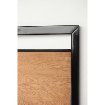 黒枠 菊と桐模様欄間 2枚1組　R0297 贅沢な一枚板です