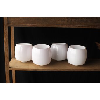 太った円柱 乳白色電笠 4個1組　A069 