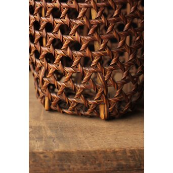 初代 田辺竹雲斎 竹卷竹花籠　U328 