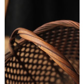 初代 田辺竹雲斎 竹卷竹花籠　U328 