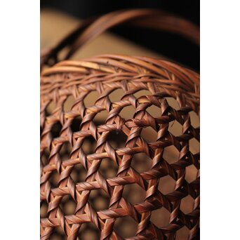 初代 田辺竹雲斎 竹卷竹花籠　U328 