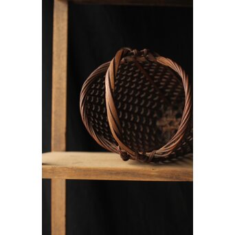 初代 田辺竹雲斎 竹卷竹花籠　U328 