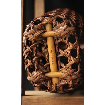 初代 田辺竹雲斎 竹卷竹花籠　U328 