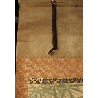 倣 駒井源琦【仔犬図】絹本軸装　Z403 