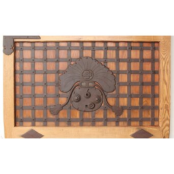 肉厚 巾着金具格子蔵戸　W097 細かい鉄格子