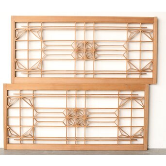 変わり組子 障子欄間引戸 2枚1組　R0297 障子を貼る面