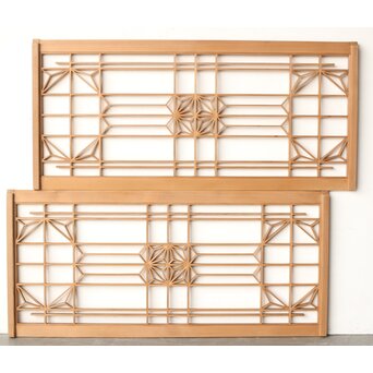 変わり組子 障子欄間引戸 2枚1組　R0297