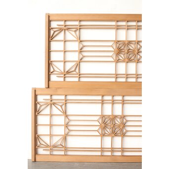 変わり組子 障子欄間引戸 2枚1組　R0297 面白い組子デザインですね