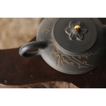 初代か 伊藤赤水 佐渡金山産 無名異製 茶注/急須　P342 