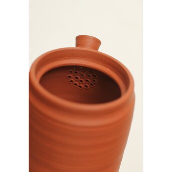 浅井楽然 汲古堂 常滑 茶注/急須 朱泥白泥一対　P343 