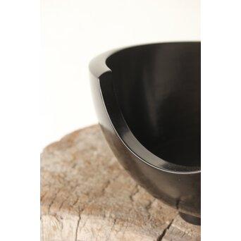 風炉師 山崎宗元 黒 紅鉢風炉 共箱　P345 