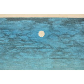 川瀬巴水【相州七里ヶ浜】昭和5年 版権 渡邊庄三郎印 木版画 額装　Z408 