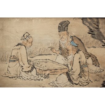 西田春耕 文人画襖絵 4枚1組　Z409 