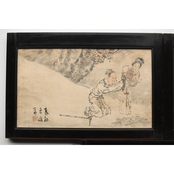 西田春耕 文人画襖絵 4枚1組　Z409 