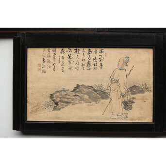 西田春耕 文人画襖絵 4枚1組　Z409 