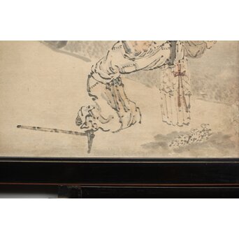 西田春耕 文人画襖絵 4枚1組　Z409 