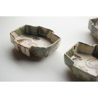 坪島土平 いせ廣永窯 織部向付 六客　P347 