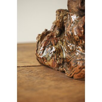 三世 清水六兵衛 羅漢と獅子 置物　P348 