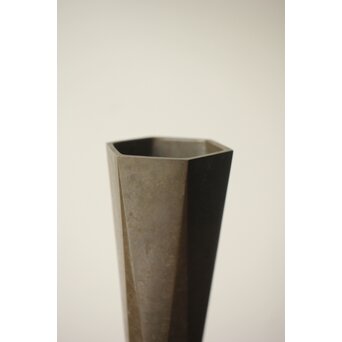 高岡銅器 八島望舟 朧銀六方花入/花瓶　M357 