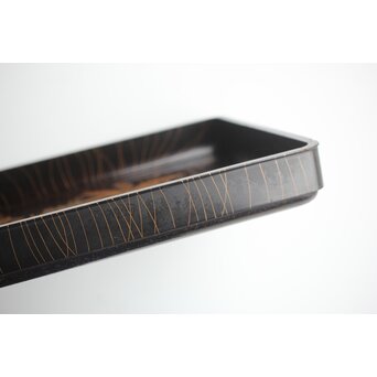 蕪大根蒔絵 角盆　Q330 