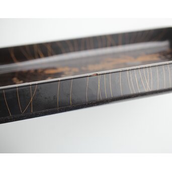 蕪大根蒔絵 角盆　Q330 