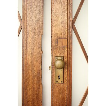 洋館ガラスドア 観音開き 2枚1組　GD0173 当時のノブ　少し固いですが　動きます