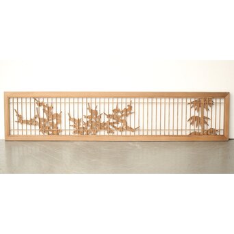 神代杉か 竹と梅の木彫欄間　R0299 背面　障子を貼る面になります　そのままでもOK