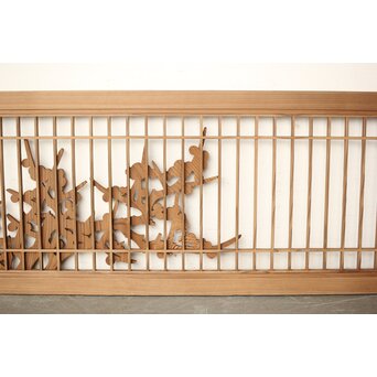 神代杉か 竹と梅の木彫欄間　R0299 