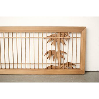 神代杉か 竹と梅の木彫欄間　R0299 