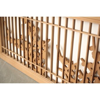 神代杉か 竹と梅の木彫欄間　R0299 