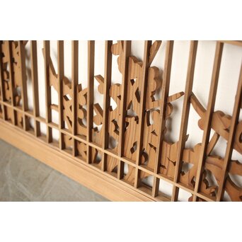 神代杉か 竹と梅の木彫欄間　R0299 